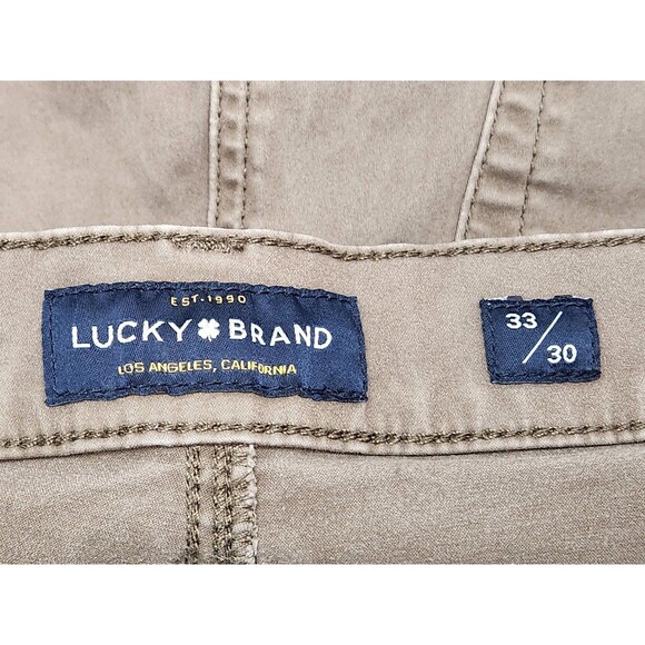 Lucky Brand 121 Slim Straight Jeans Men's 33x30 Brown Stretch Chino Preppy - Picture 3 of 7